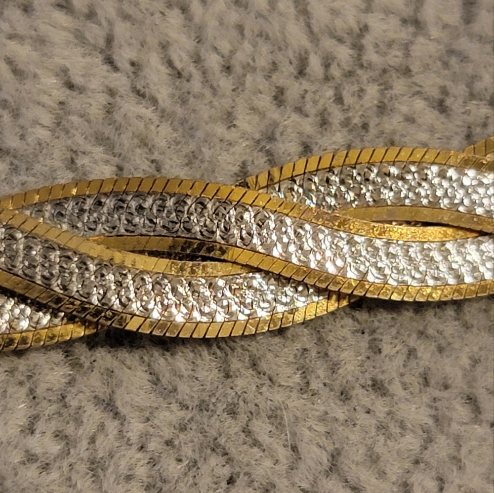 Italian Sterling and Gold Vermeil Vintage Bracelet - Picture 3 of 7